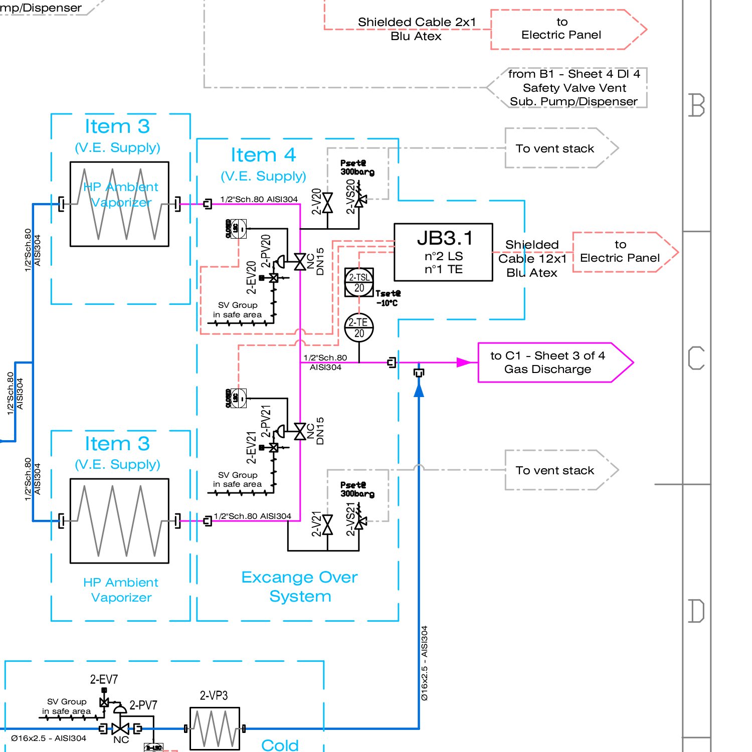 A fragment of a technical drawing in English